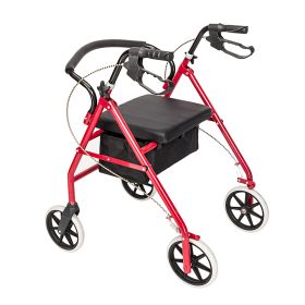 Iron Tube Nylon Cloth Basket 286lbs Red & Black Rollator