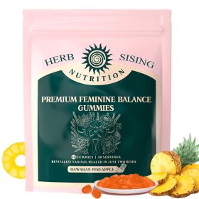 Premium Feminine Balance Gummies For Women's Vital Health, Wellness And Immune Support, Hawaiian Pineapple Flavor, Vegan, Gluten-Free & Halal, 30 Serv