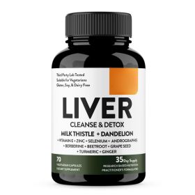 Liver Cleanse & Detox Capsules, Multivictamin, Milk Thistle, Dandelion, Turmeric, Ginger Extract, Beet, Zinc, Vitamin E, Selenium, Grape Seed, Healthc