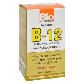 Bio Nutrition - B12 Sublingual - 6000 Mcg - 50 Tablets