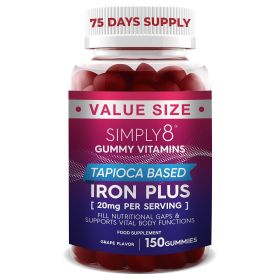 Iron Gummies 20 MG 75 Days Supply Prenatal Gummies Enhanced with Vitamins C B3 B5 B6 B12 Folate Zinc Blood Builder Energy Support for Iron Deficiency