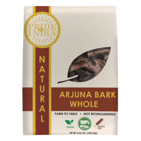 Pride Of India | Natural Arjuna Bark Whole 3.53 oz (100 gram) | Mix with warm water, milk | Prepare Tea, Smoothies, Juices | Vegan