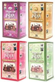 Pride Of India - Organic Assorted Health Tea Bag Variety Pack (25 tea bags x 4 Types)