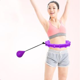 Fitness Ring Adjustable Sport Hoops Abdominal Thin Waist Exercise Detachable Massage Fitness Hoops Gym Home Training Weight Loss (Option: Purple-24 knots)