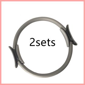 Yoga Fitness Pilates Ring Women Girls Circle Magic Dual Exercise Home Gym Workout Sports Lose Weight Body Resistance (Option: Grey2sets)