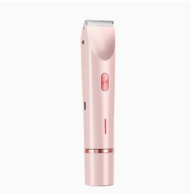 2 In 1 Hair Removal Epilator USB Rechargeable Trimmer Women Body Razor Face Leg Armpit Bikini Hand Pubic Shaver Hair Remover (Option: Pink A-USB)