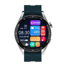 Wireless Charger NFC Bluetooth Calling Heart Rate Health Smart Men's Watch (Color: Dark Green)