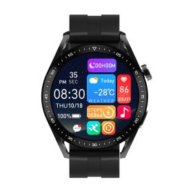 Wireless Charger NFC Bluetooth Calling Heart Rate Health Smart Men's Watch (Color: Black)