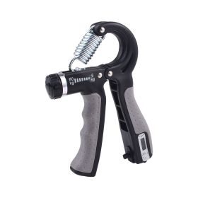 Adjustable Grip R-type Spring Mechanical Counting Grip Multifunctional Finger Rehabilitation Training Gym (Color: gray)