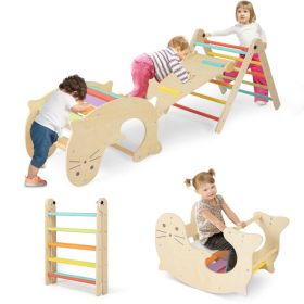 7-in-1 Indoor Climbing Toys for Toddlers with Reversible Ramp (Color: Multicolor)